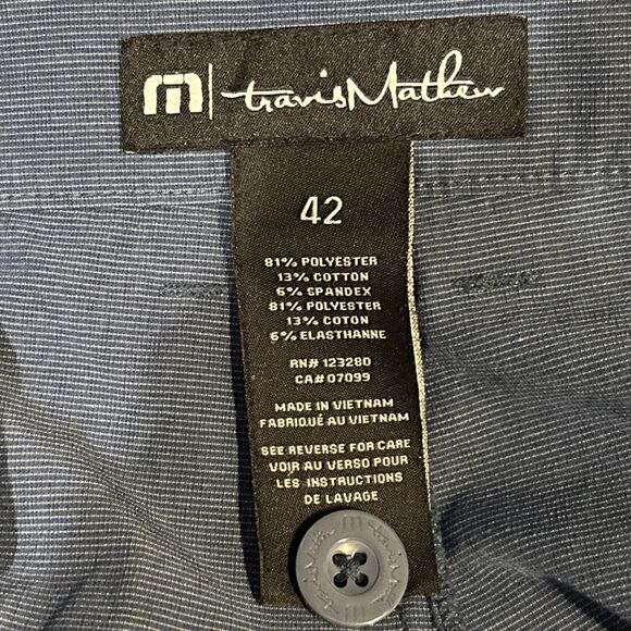 Travis Mathew Size 42 Blue Polyester Blend Performance Shorts Golf 10” Inseam - Picture 13 of 14